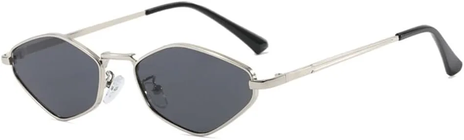 

Панк-солнцезащитные очки для женщин, модные, в металлической оправе, многоугольные, солнцезащитные очки для женщин, защита от ультрафиолета UV400 KTUCN, C3silvergray