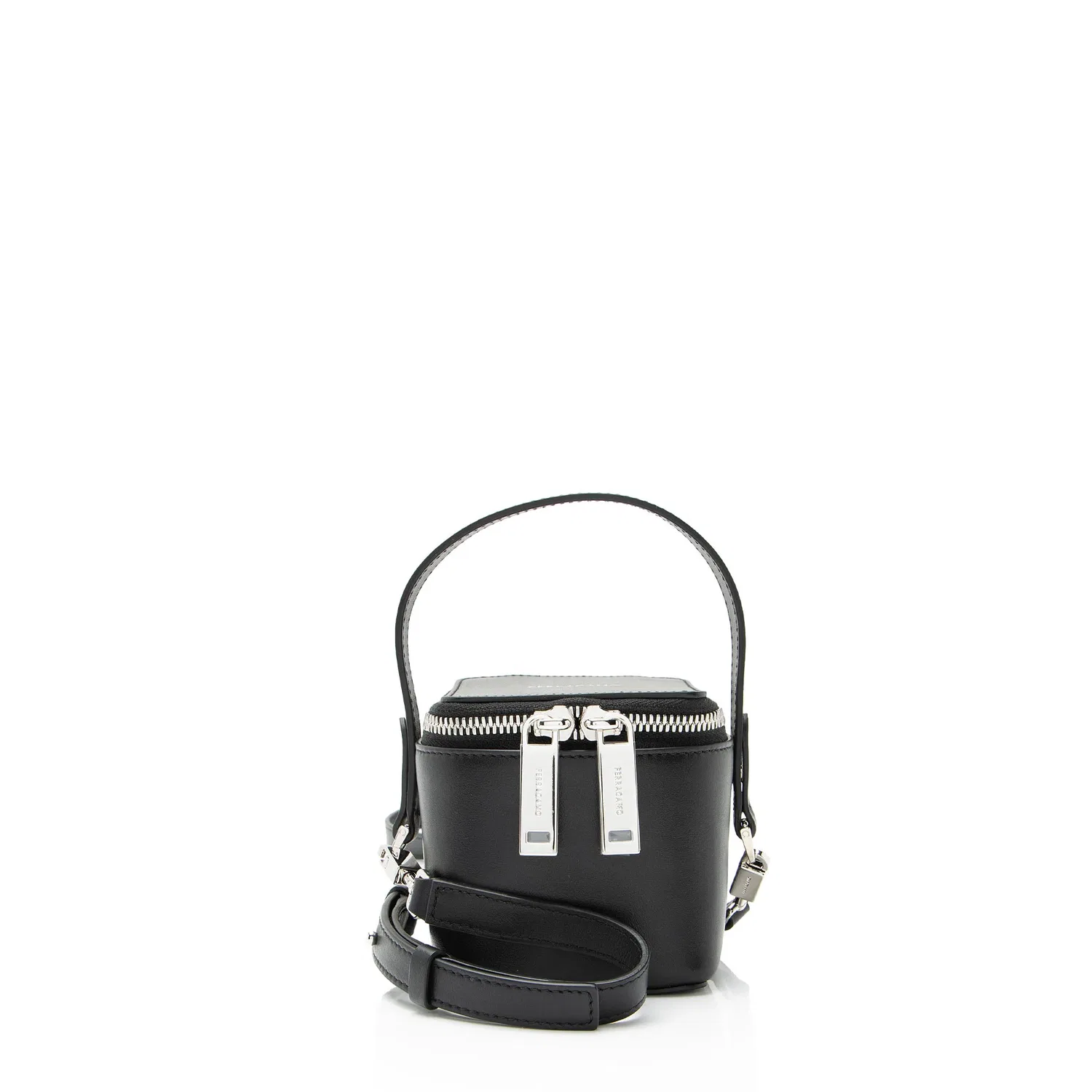 Кожаный мини-косметичка Ferragamo, черный