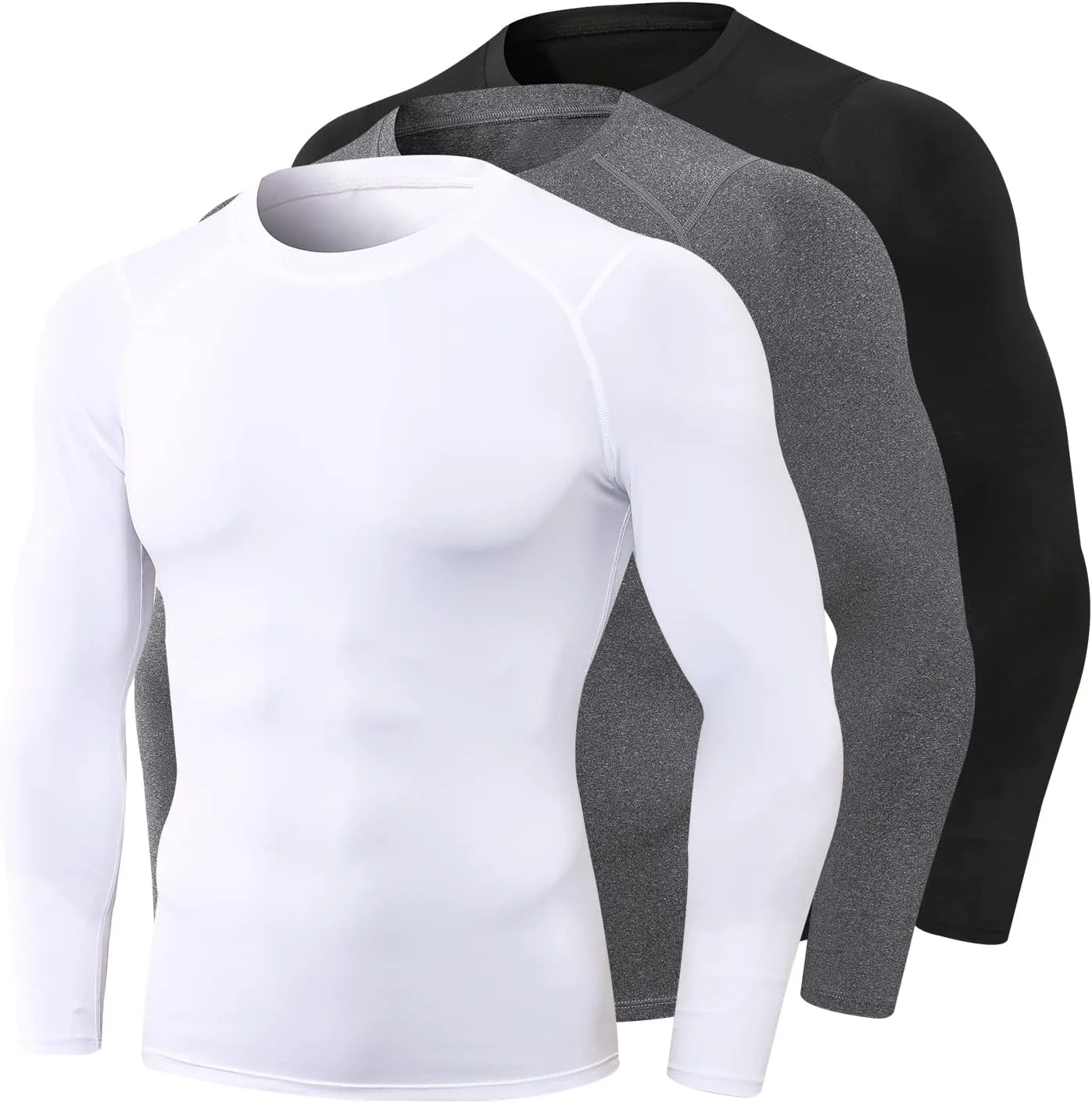 

3 упаковки мужских компрессионных футболок с длинным рукавом для тренировок LEICHR