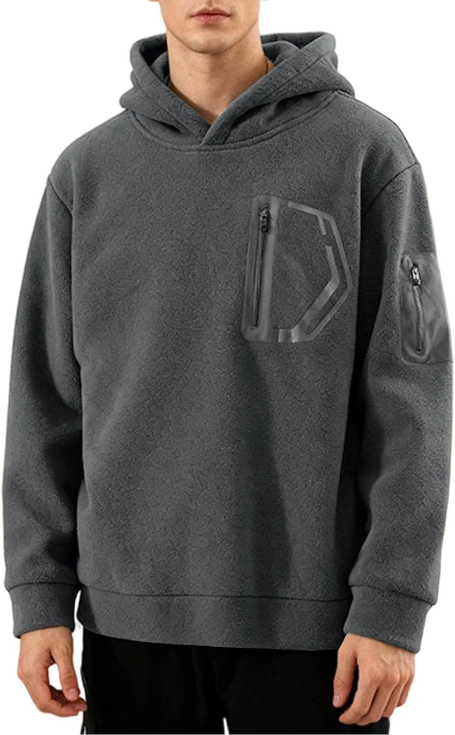 

Xiaojmake мужская термофлисовая толстовка с карманом-молнией