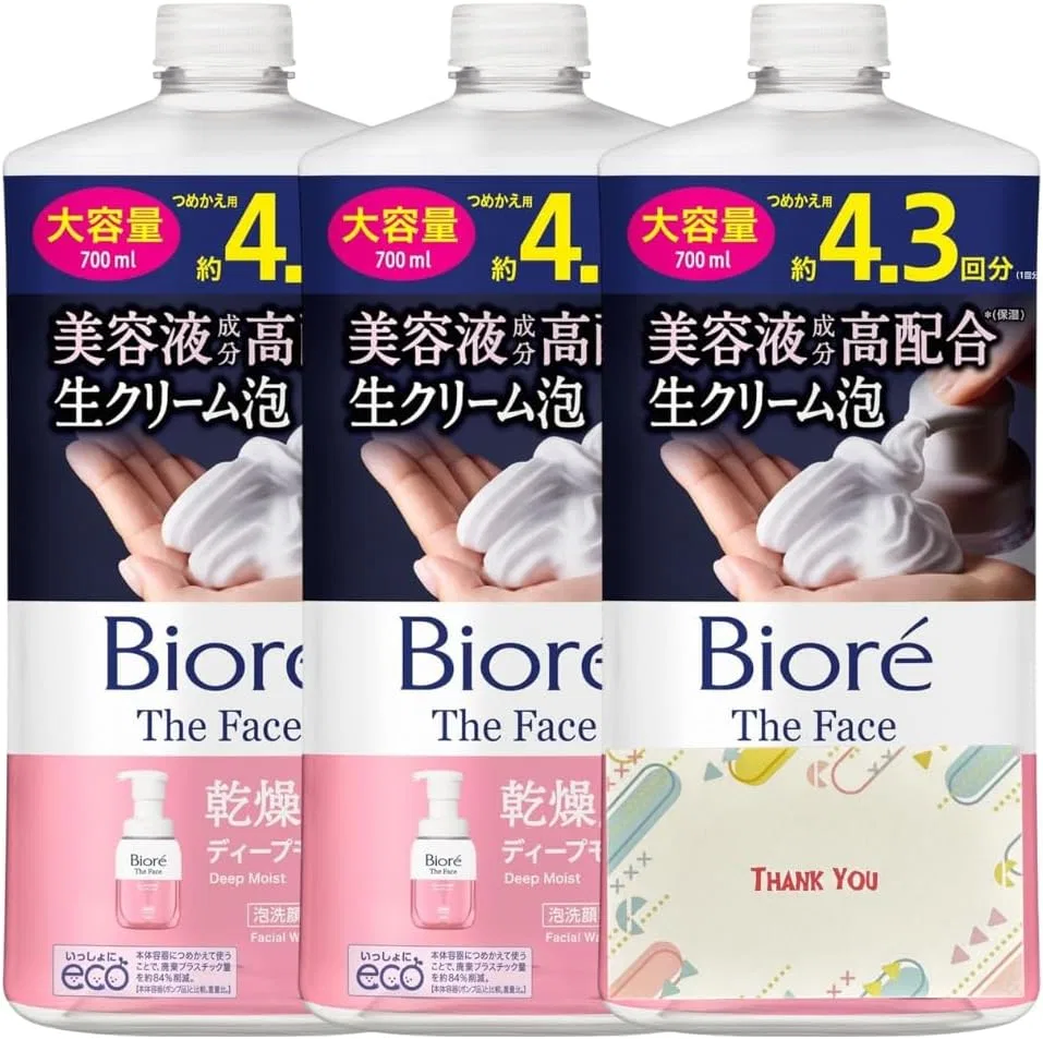Набор Kunutonn — Biore The Face Deep Moist, 700 мл, набор 3 шт