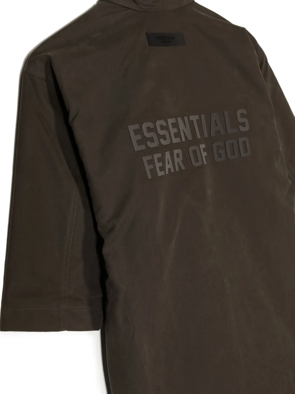 Куртка-рубашка на пуговицах с тисненым логотипом FEAR OF GOD ESSENTIALS KIDS, зеленый — фото 3