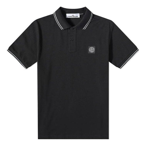 

Рубашка поло patch polo shirt 'black' Stone Island, черный