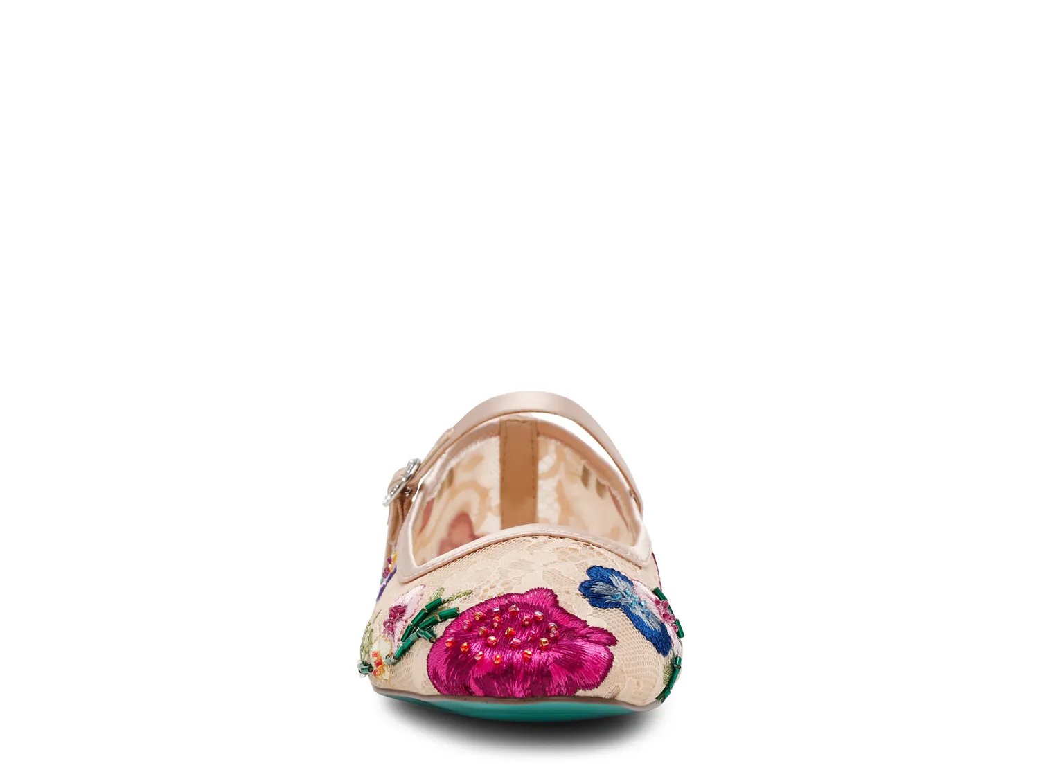 Балетки Betsey Johnson Nova Mary Jane Flat, Light Blush/Multicolor Floral Embroidery — фото 2