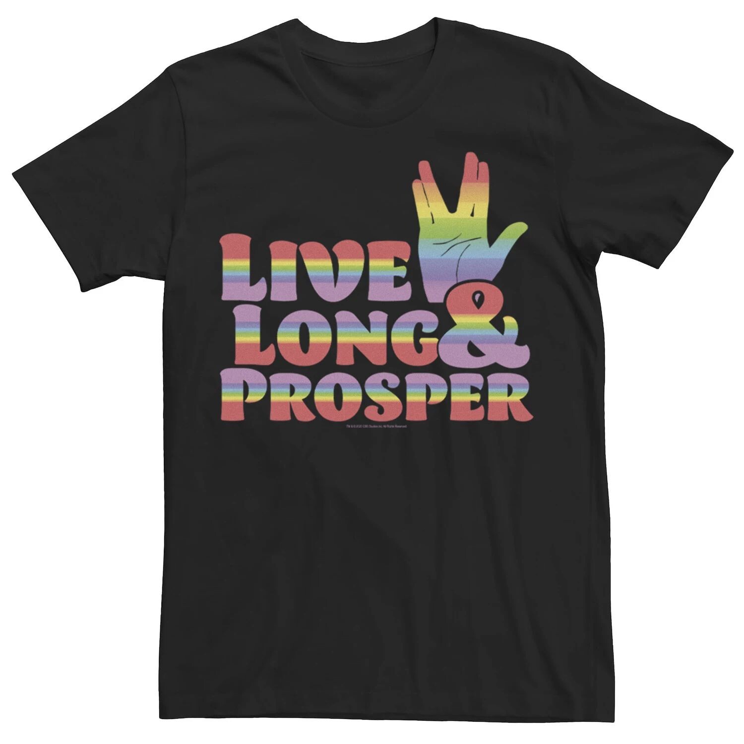 

Мужская футболка с градиентной надписью Star Trek Live Long and Prosper Licensed Character