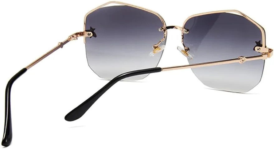 

Винтажные солнцезащитные очки без оправы для женщин и мужчин, ретро-стиль, линзы с градиентной оправой, защита от ультрафиолета UV400 generic, Pink Purple