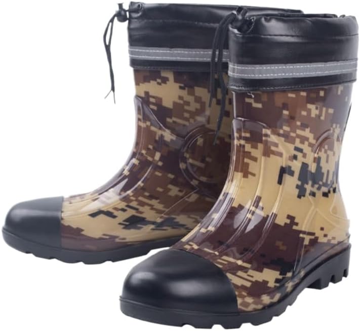 

Камуфляжные короткие ботинки на щиколотку для мужчин, водонепроницаемые резиновые ботинки, легкие, дышащие, с широкой колодкой, противоскользящей подошвой, удобные для ношения, для прогулок по грязи, дождя, воды, для лодок и рыбалки Geerta, желт...