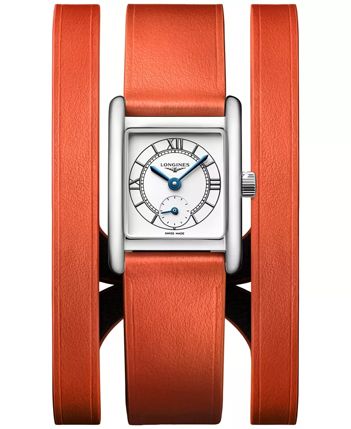 

Женские часы Swiss Mini Dolcevita Orange с трехрядным кожаным ремешком, 29 мм Longines