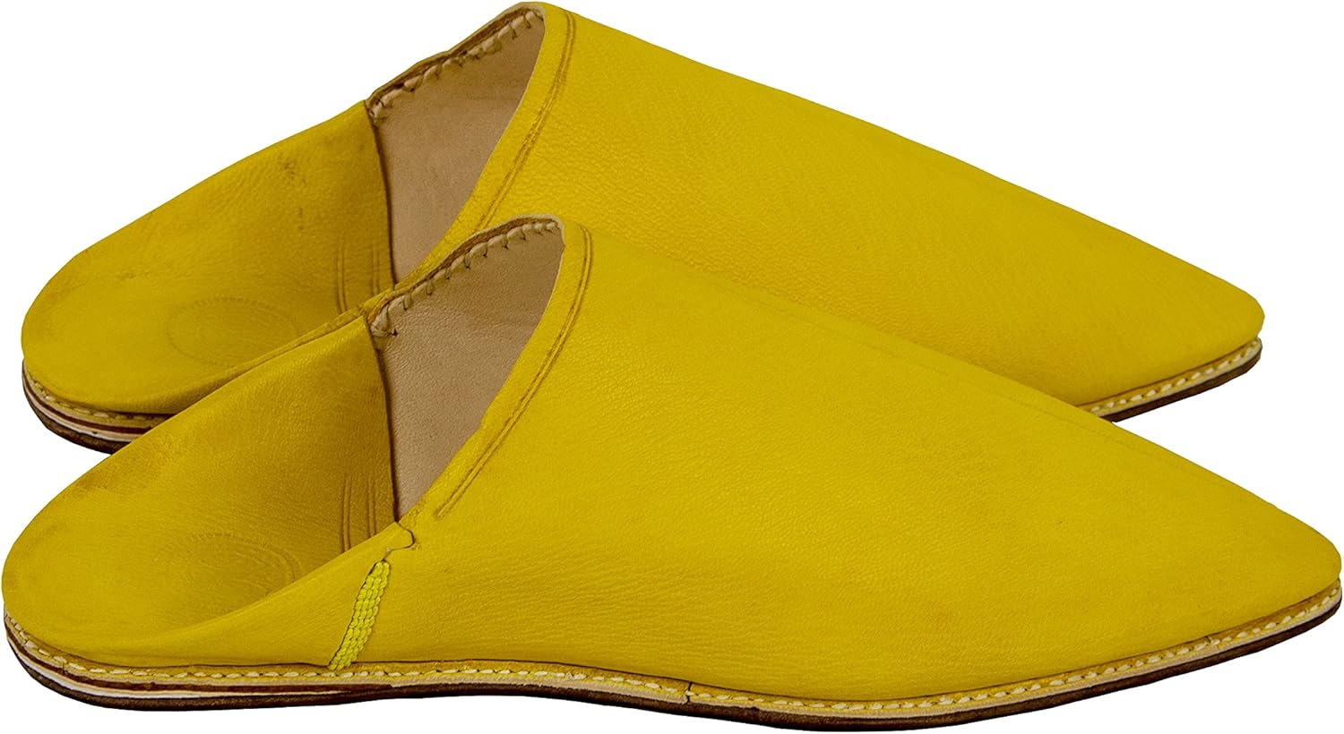 ZIWANIA Искусство ручной работы мужских тапочек - Премиальные желтые марокканские бабушки, классический заостренный носок, традиционная кожа, эмблематические Art Of Handmade, желтый — фото 2