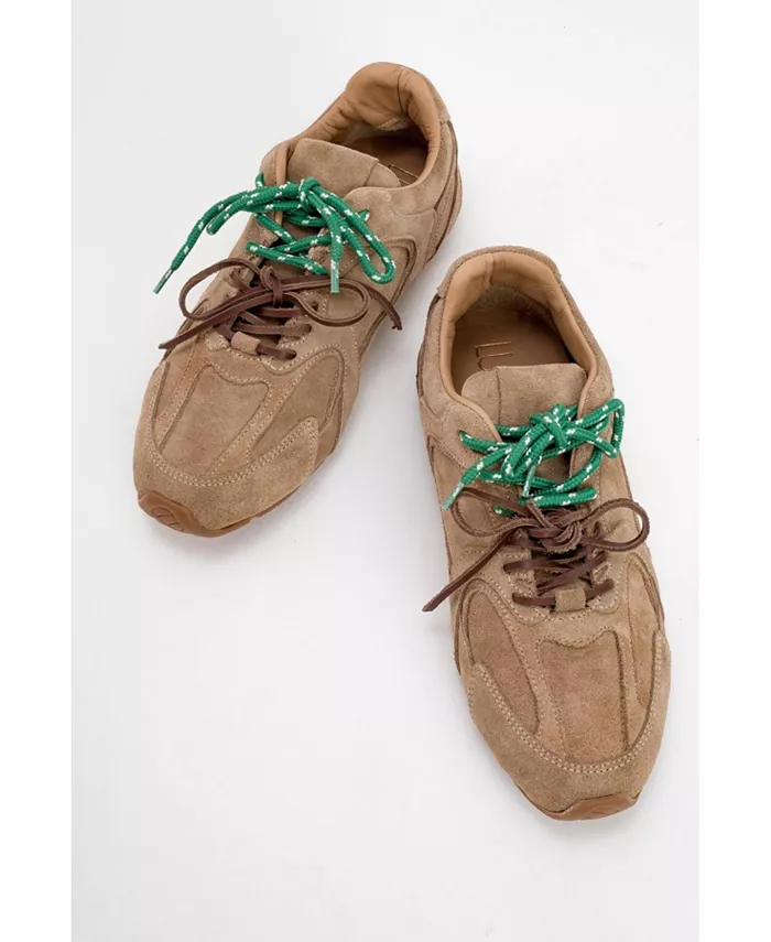 Селина Кроссовки из замши и кожи (женские) Forever & Always Shoes, коричневый/бежевый — фото 3