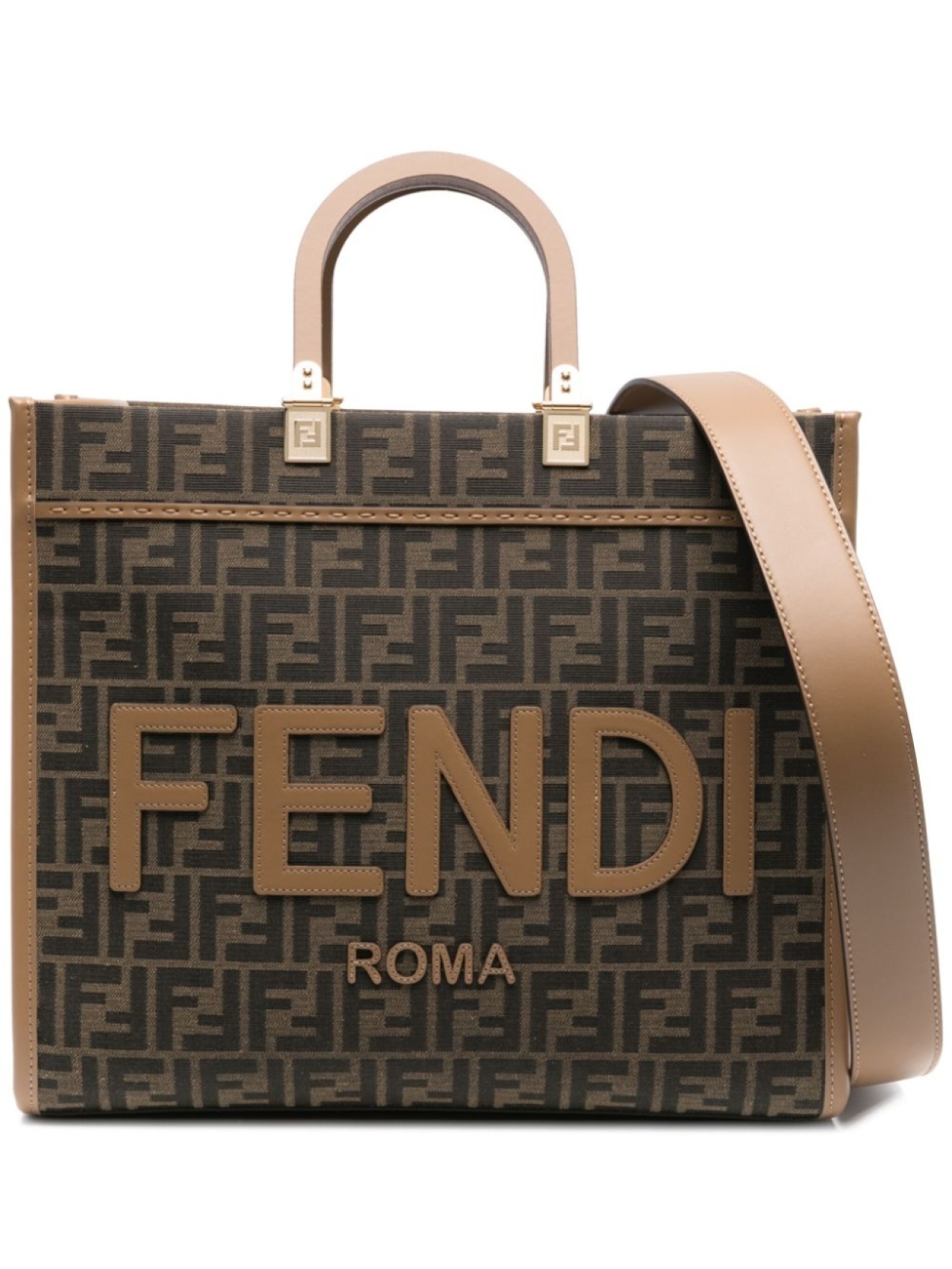 

Сумка-тоут Sunshine среднего размера FENDI, коричневый