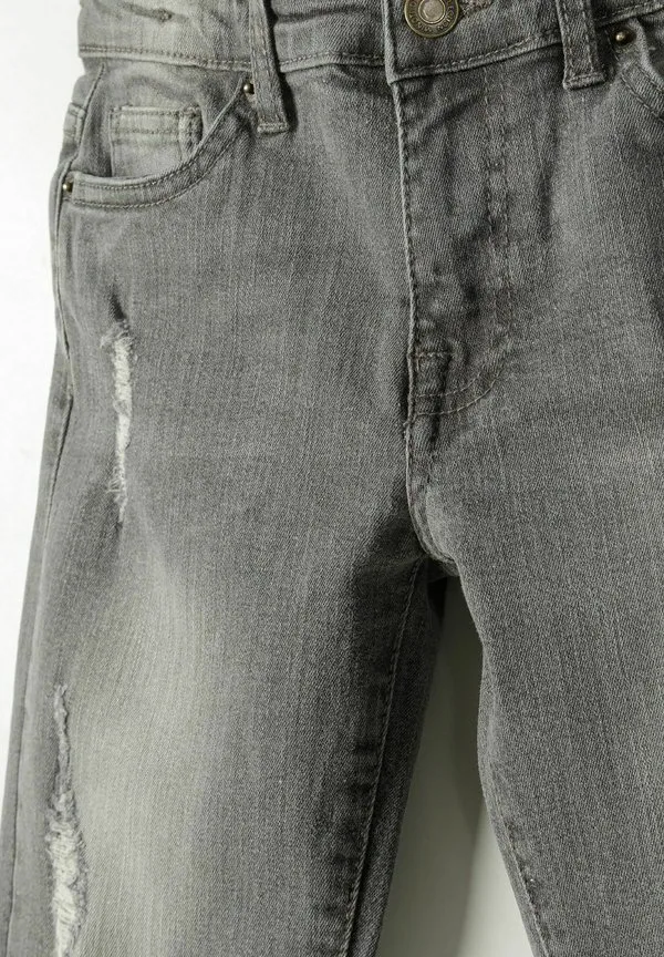 Джинсы прямого кроя с рваными элементами Minoti, Grey Denim — фото 3