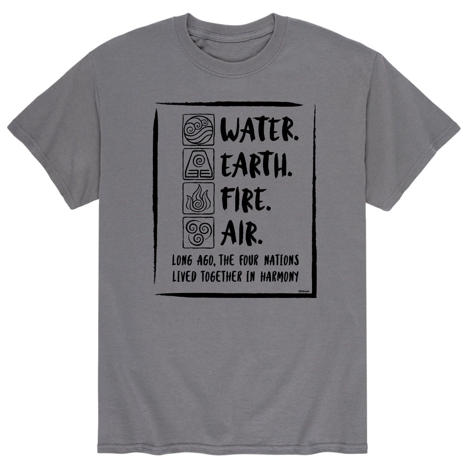 

Мужская футболка Avatar Water Fire Earth Air Licensed Character