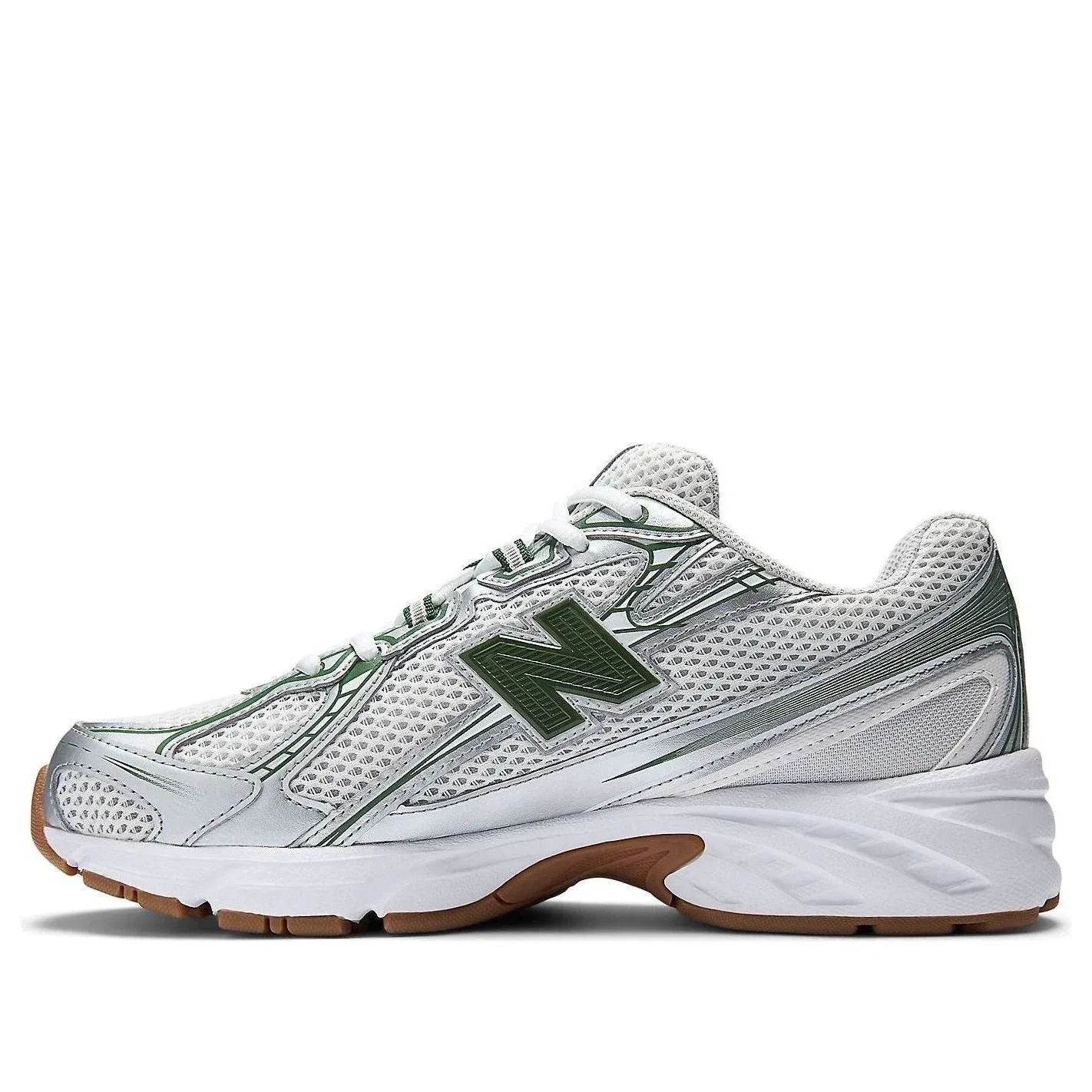 Кроссовки New Balance 740 U740SF2 серо-зеленого цвета на шнуровке, повседневная обувь SHOP112 — фото 3