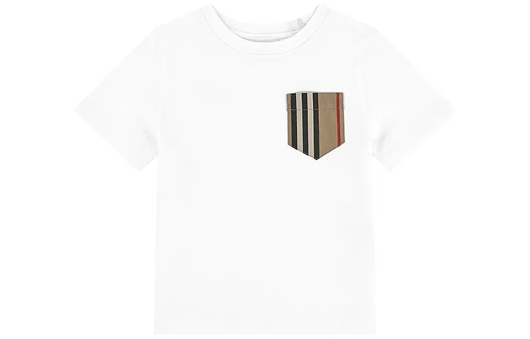 Детская футболка с круглым вырезом Burberry, White