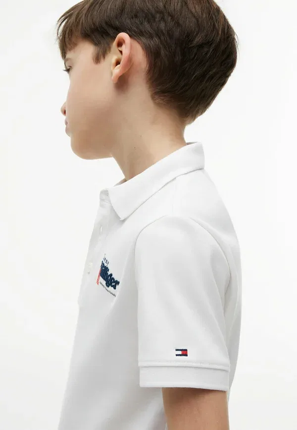 Поло с графическим принтом Tommy Hilfiger Interlock, белый — фото 4