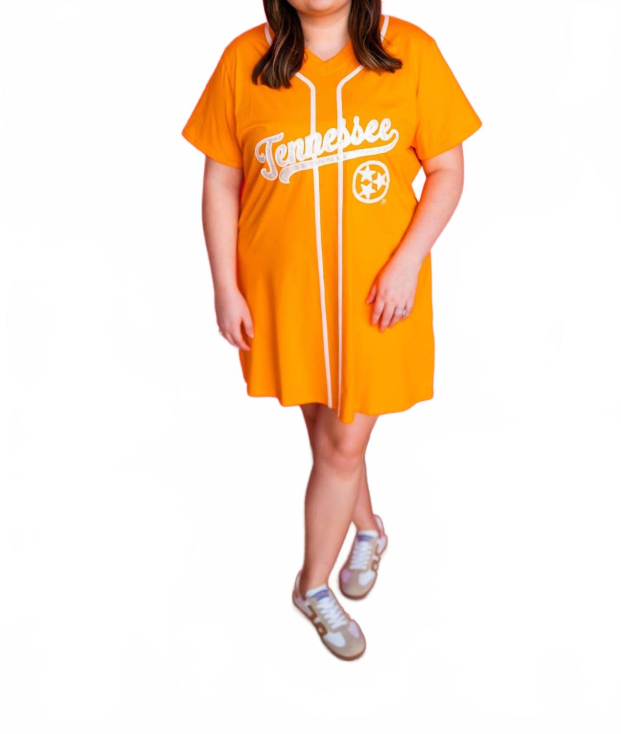 

Лицензированное бейсбольное платье-футболка Теннесси в оранжевом цвете QUEEN OF SPARKLES