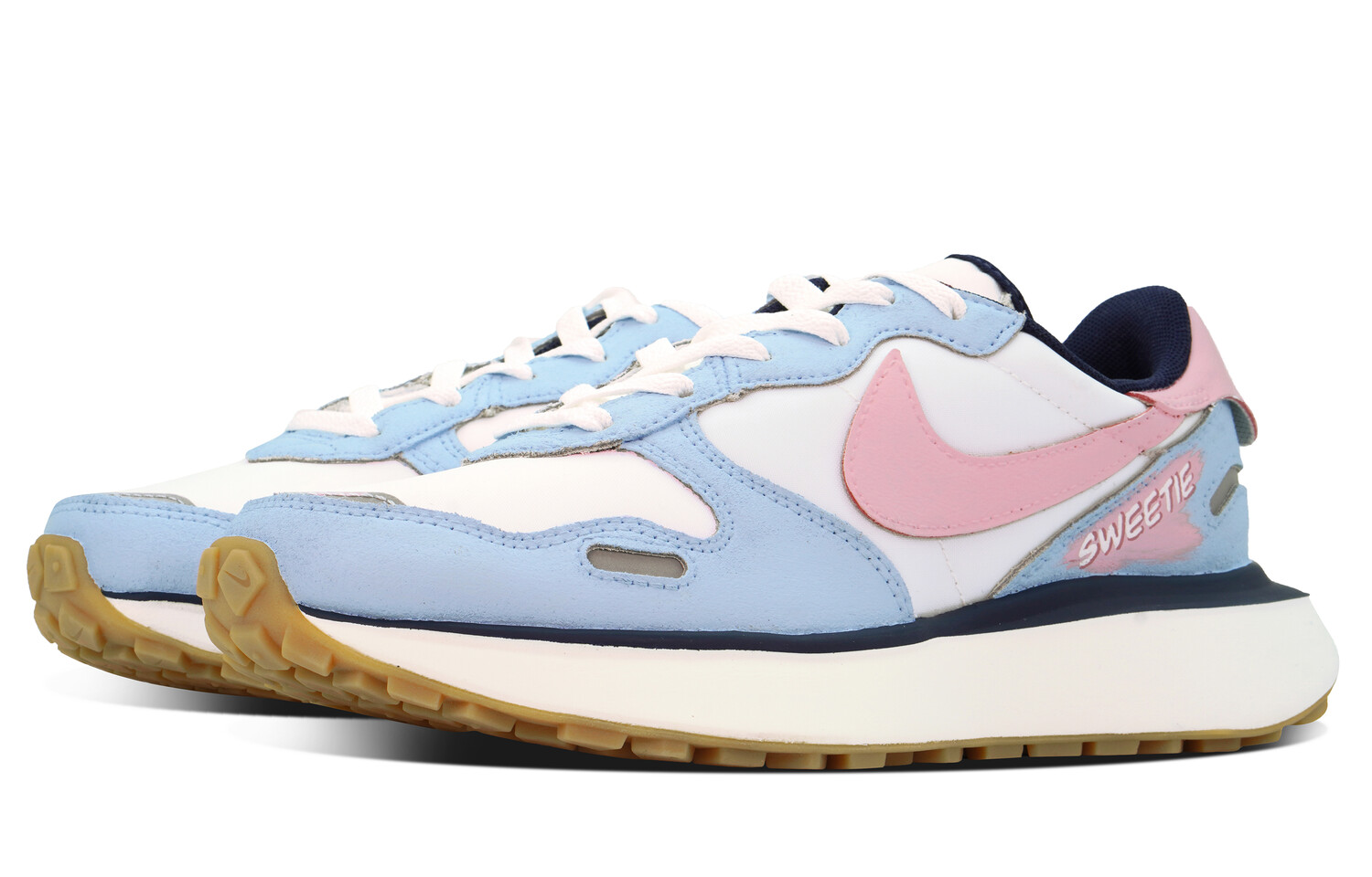 

Кроссовки Nike Phoenix Waffle Lifestyle Shoes Unisex Low-top White/Blue/Pink, белый/синий/розовый