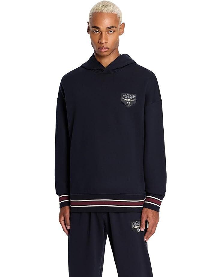 

Худи Armani Exchange Collegiate Fleece, темно-синий