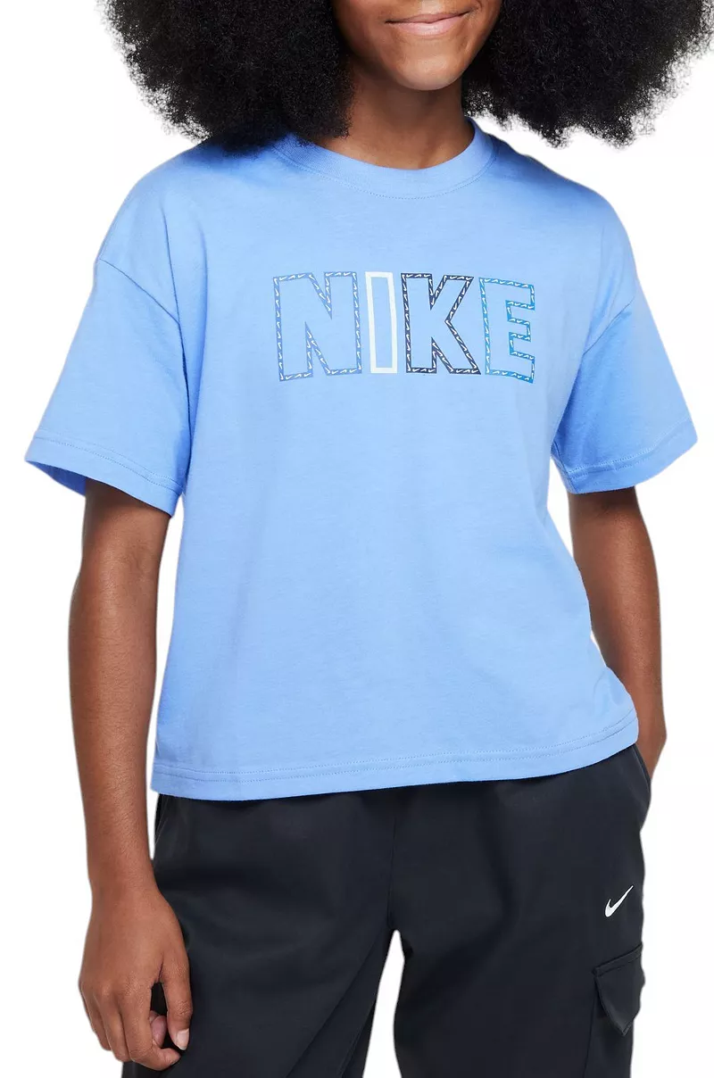 

Футболка свободного кроя Nike Sportswear для девочек, цвет Royal Pulse