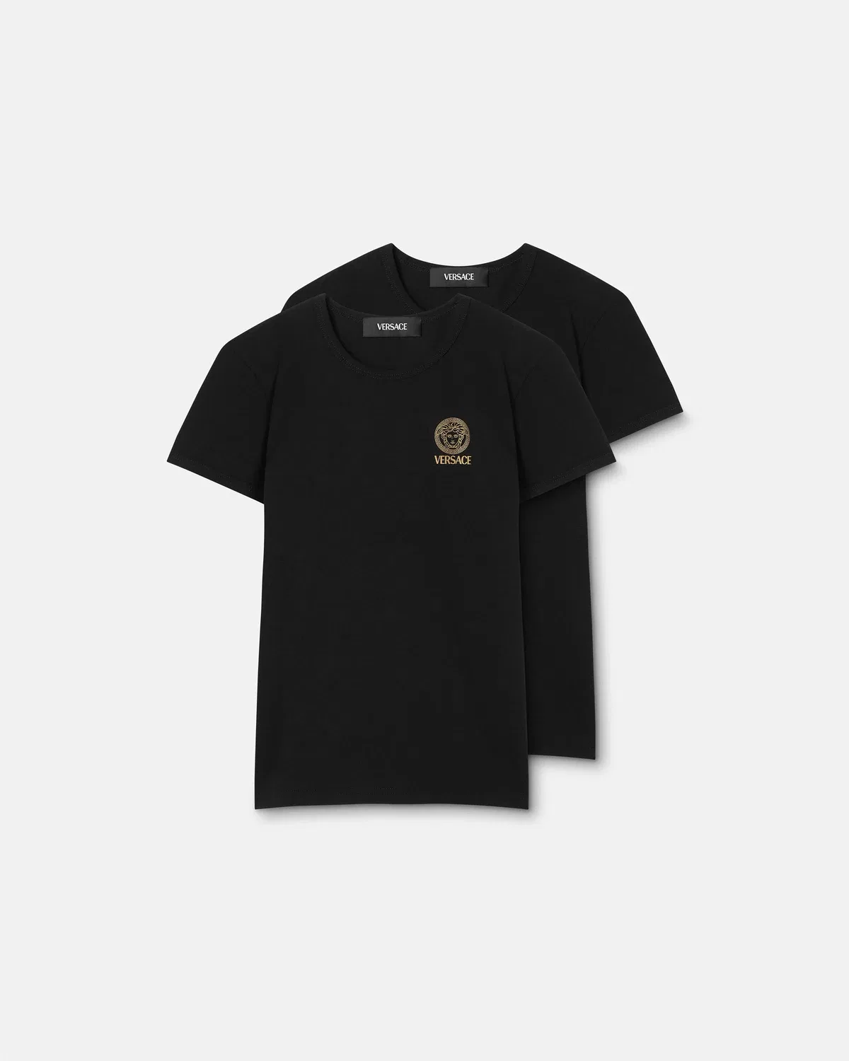Детские майки из хлопкового джерси с принтом, комплект из 2 штук Versace, черный