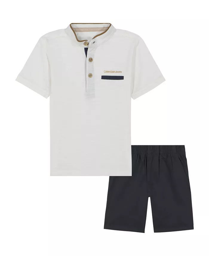 

Комплект для малышей и мальчиков: футболка-поло из пике и шорты из твила, 2 предмета Calvin Klein