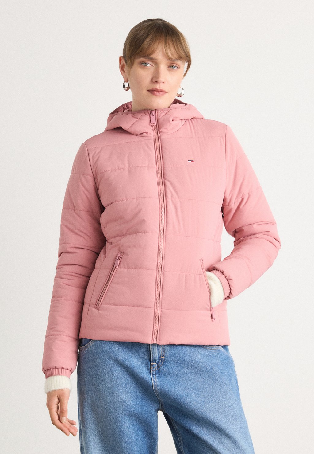 

Легкая куртка SLIM HOODED JACKET Tommy Jeans, розовый