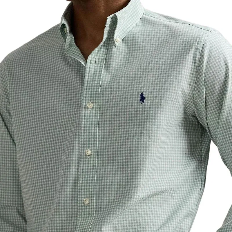 Рубашка в клетку гингем Polo Ralph Lauren зеленый — фото 4