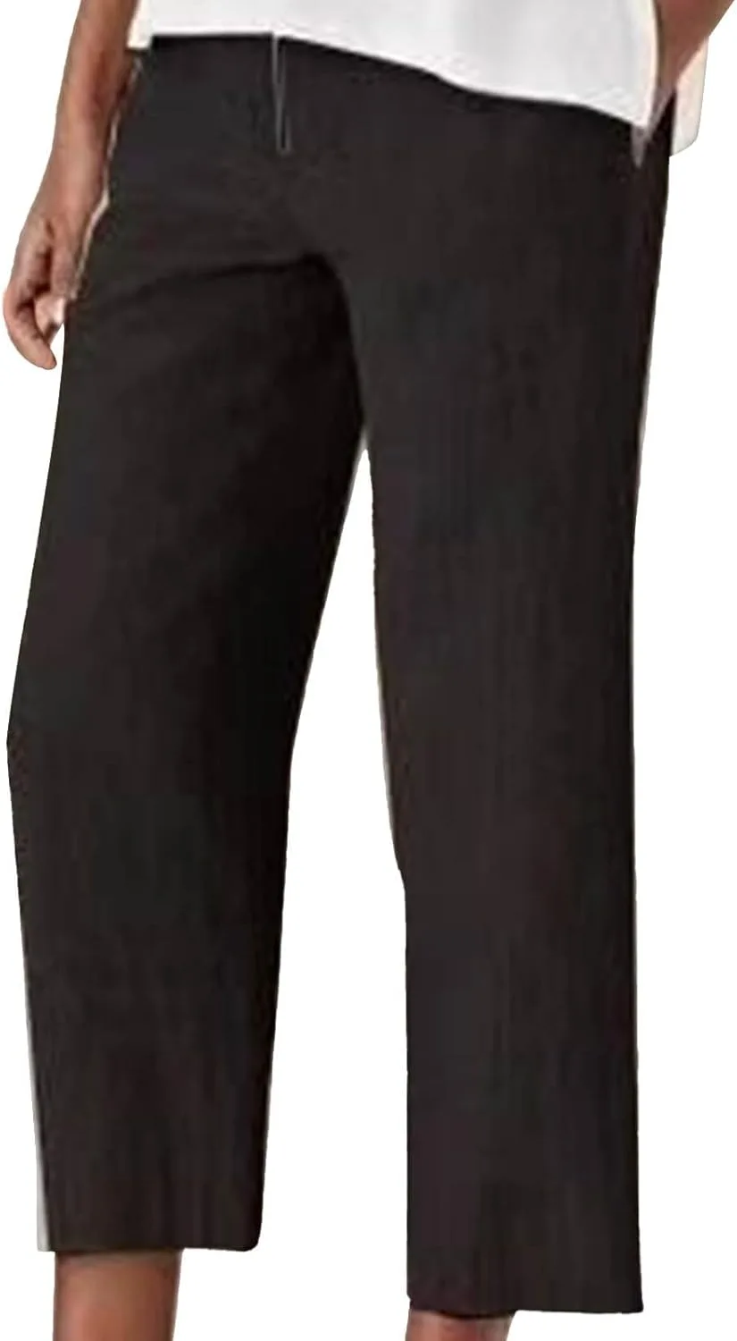 

Лёгкие капри для женщин 2024, хлопок-лён, прямые, свободные