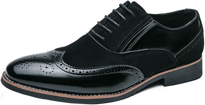 

Классические мужские кожаные туфли Santimon с брогированием и крыльями, оксфорды для формального и делового офиса, черный