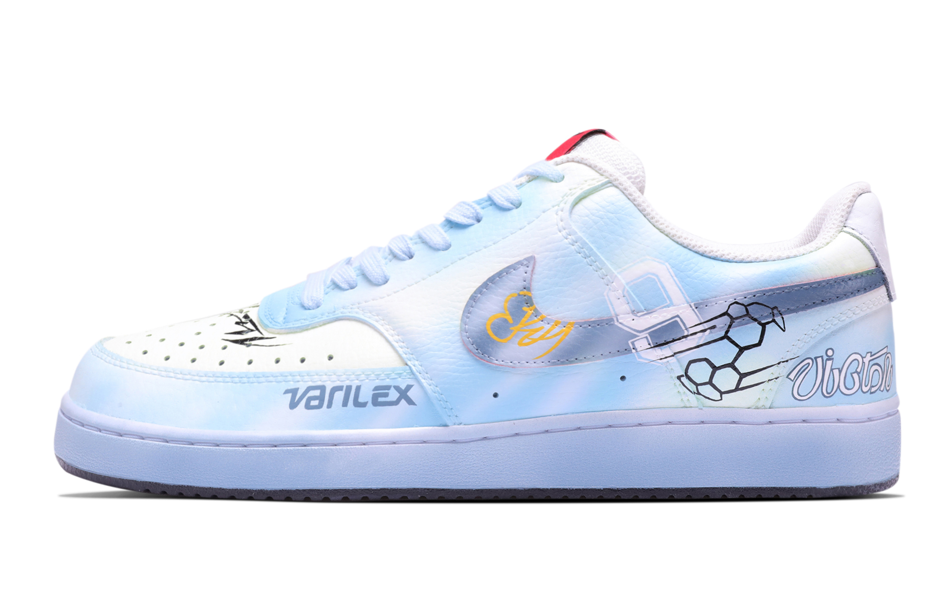 

Nike Кроссовки Court Vision 1 Reverse Distance износостойкие и легкие, низкие, мужские, для скейтбординга, сине-белые
