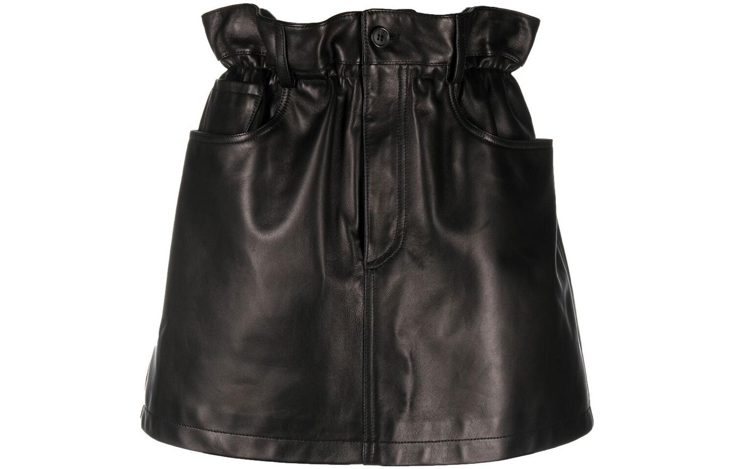 

Кожаная юбка женская черная Miu Miu