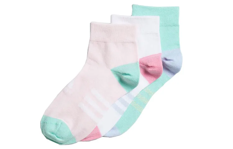 Детские носки Moderate Adidas, 3 Pack (White+Clear Pink+Simple Green) — фото 3