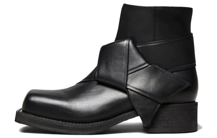 Кожаные ботинки с узлом Acne Studios, черный