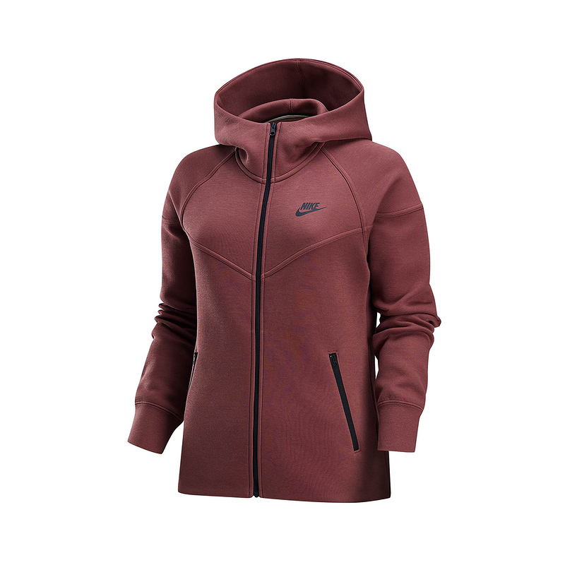 Спортивная одежда Tech Fleece Windrunner Женская Полная Молния Толстовка Nike, Красно-коричневый — фото 2