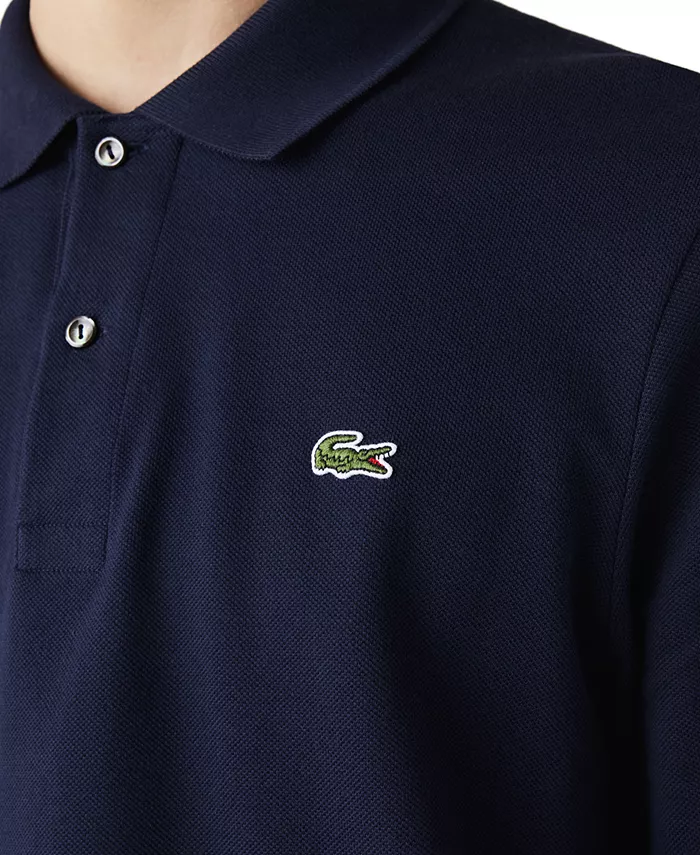 Мужская классическая поло с длинным рукавом Lacoste, синий — фото 2