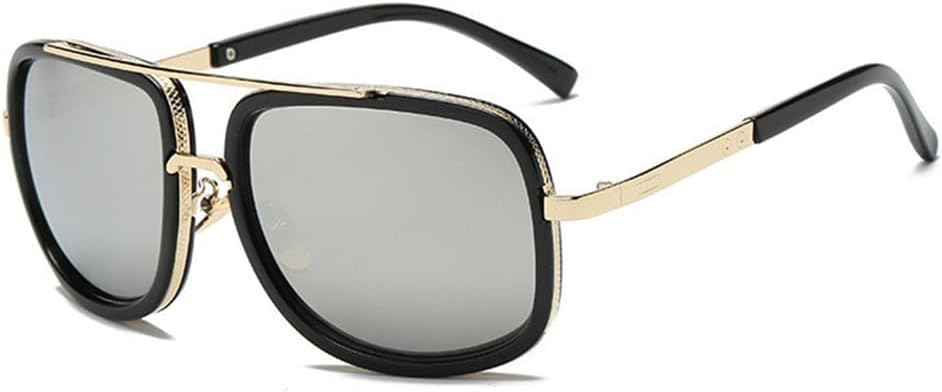 

Солнцезащитные очки в крупной оправе для мужчин, женские солнцезащитные очки в стиле ретро, ​​солнцезащитные очки для мужчин и женщин для отдыха на природе и пляже VFDHN, Silver