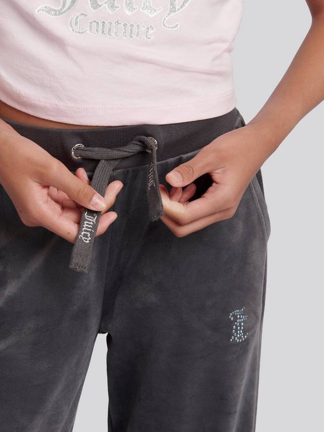 Детские джоггеры с широкими штанинами Juicy Couture, Black Oyster — фото 4
