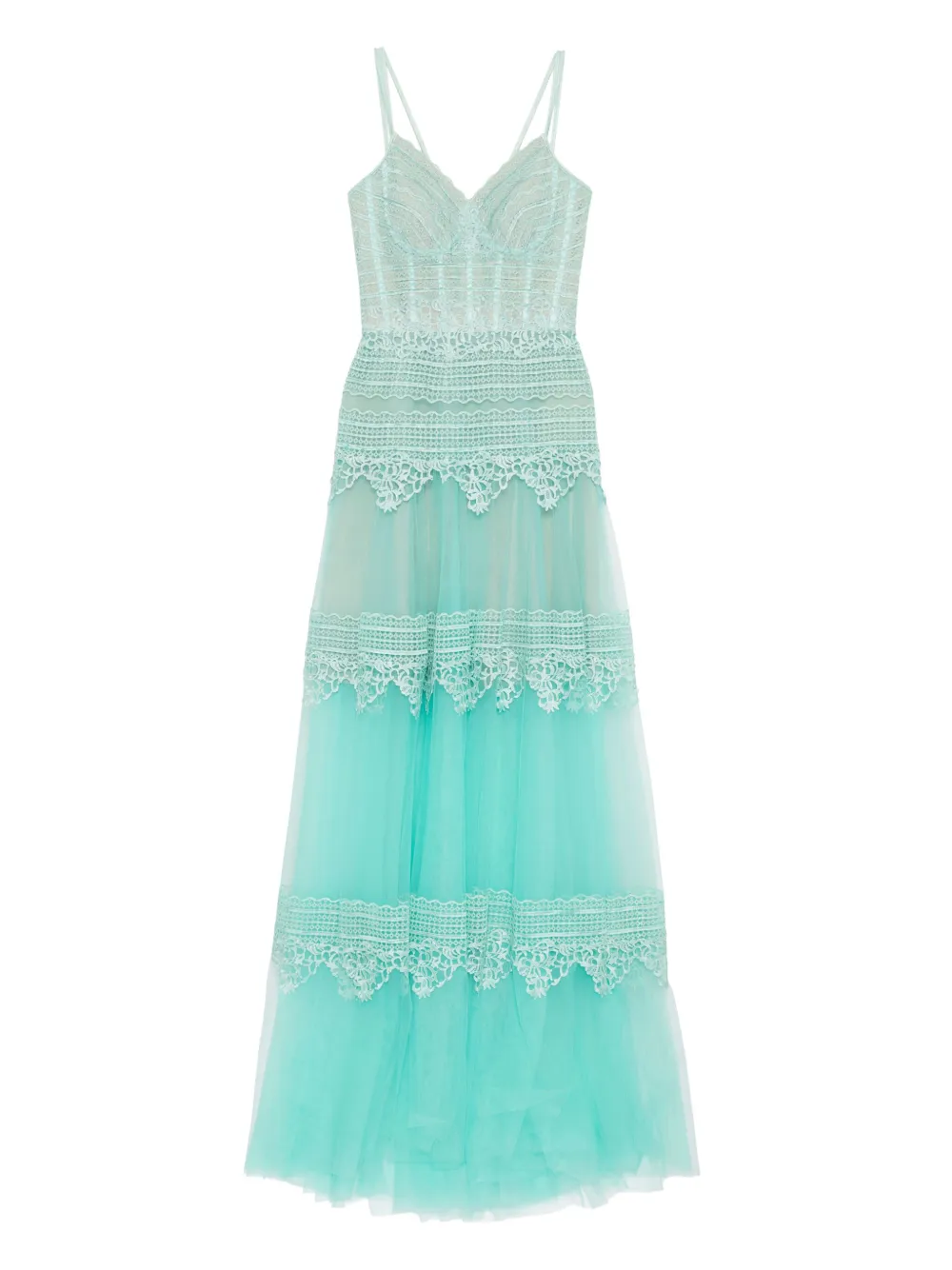 

Длинное кружевное платье Saiid Kobeisy, зеленый