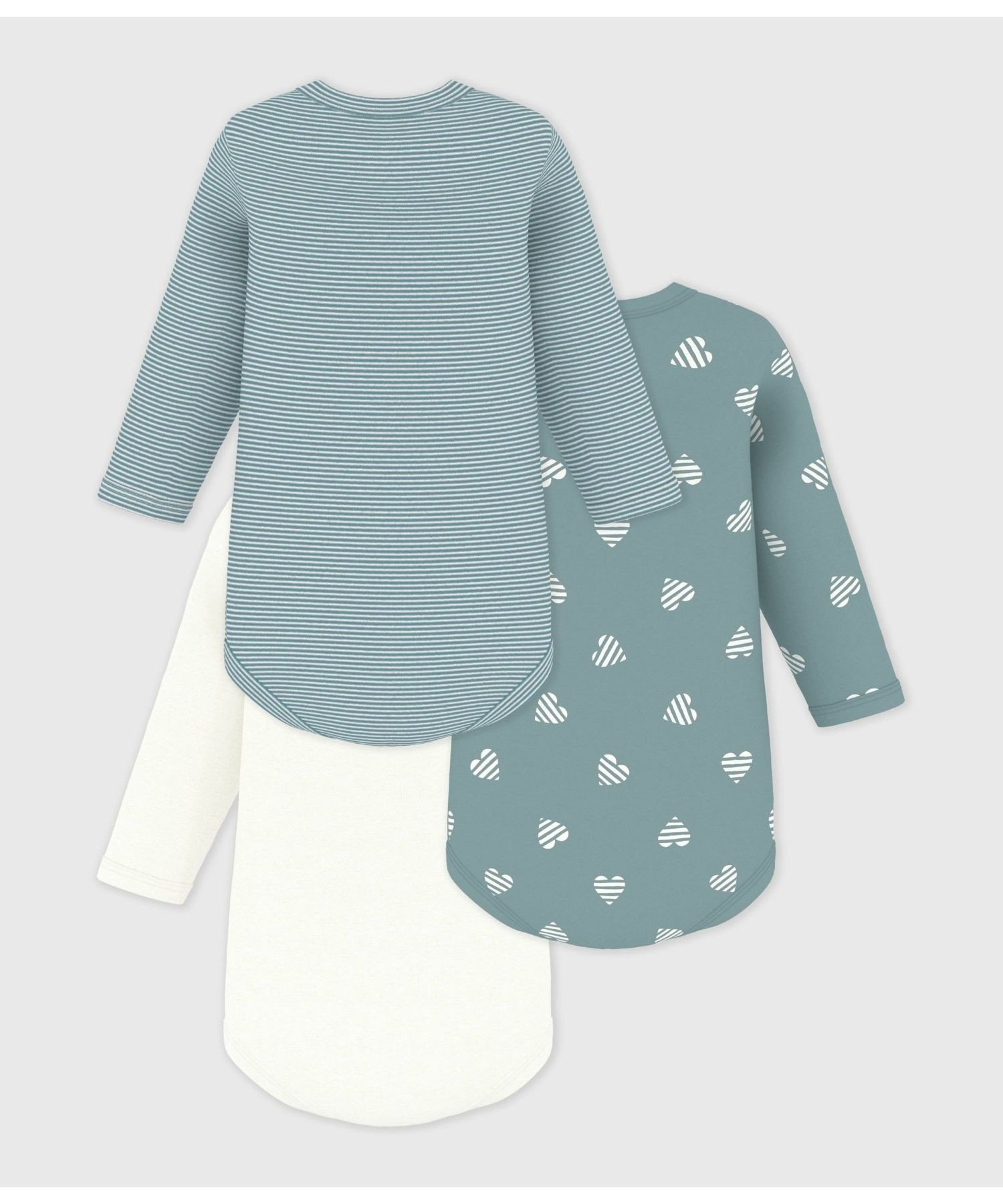 Боди с длинными рукавами (комплект из 3 предметов) PETIT BATEAU, Multicolor 1 — фото 2