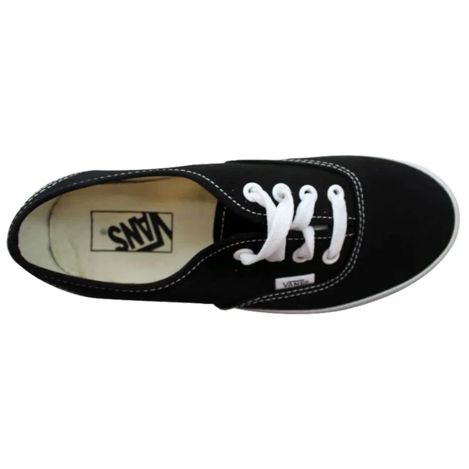 Мужские кроссовки Vans Authentic VN000EE3BLK, черно-белые, из парусины, модель HAWK2700 — фото 4