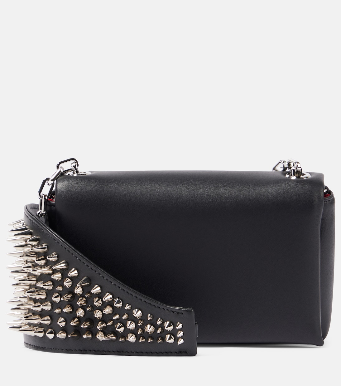 

Кожаная сумка Artemis с шипами через плечо Christian Louboutin, Black/Silver