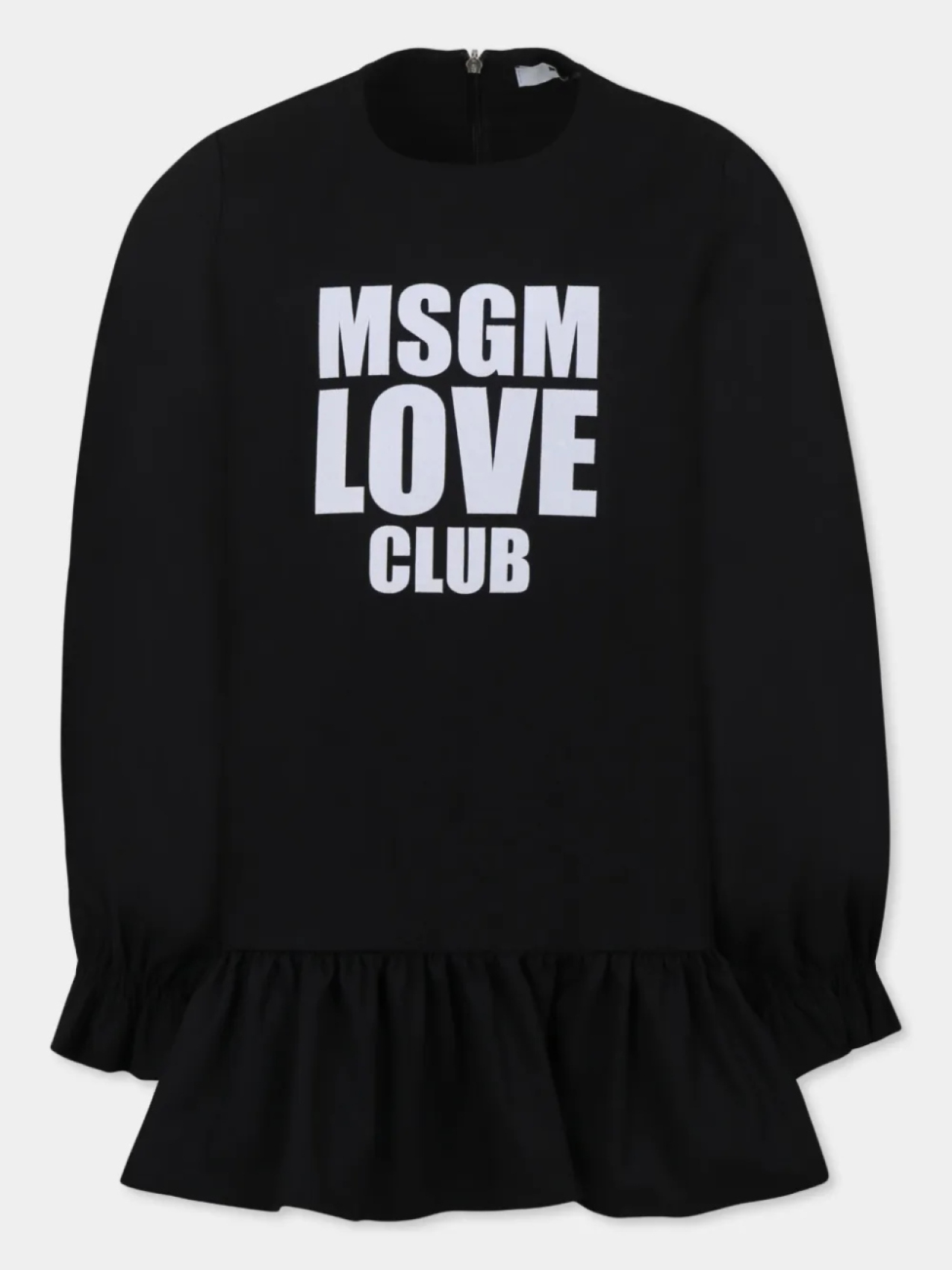 

Детское платье с логотипом MSGM Kids и оборками, черный