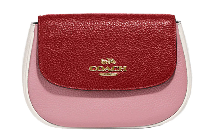 

COACH Седловидная сумка на пояс из галереевой кожи малая женская розовая