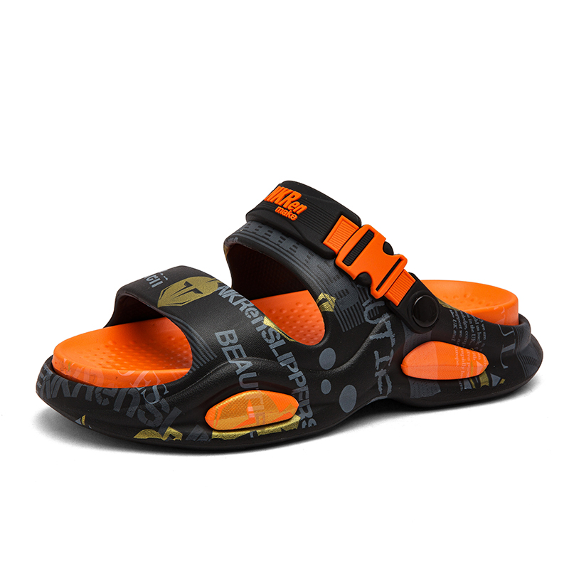 

FCMM Пляжные сандалии мужские бело-синие/черно-оранжевые/хаки, цвет Black Orange