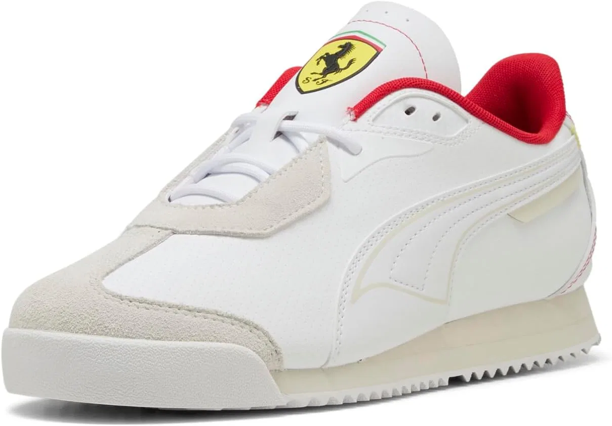 Кроссовки Puma Herren Scuderia Ferrari Roma ShoesPUMA Herren Scuderia Ferrari Roma Schuhe, weiß, Größe 45, White Opulent Garden