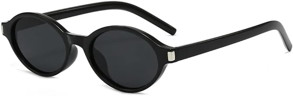 

Солнцезащитные очки для мужчин и женщин - защита UV400 - маленькие овальные, в стиле панк, с леопардовым принтом, синего цвета, для занятий спортом на открытом воздухе и вождения DSVIGF, Black Grey