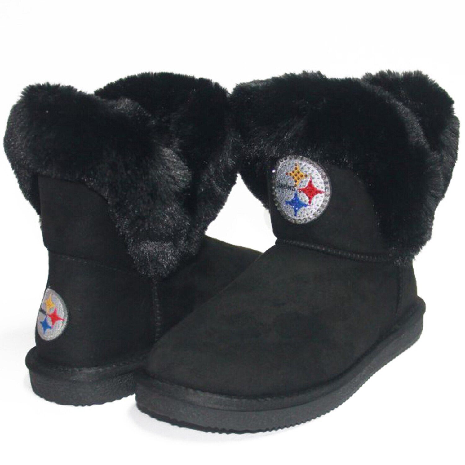 

Женские черные ботинки из искусственного меха Cuce Pittsburgh Steelers, Черный, Женские черные ботинки из искусственного меха Cuce Pittsburgh Steelers