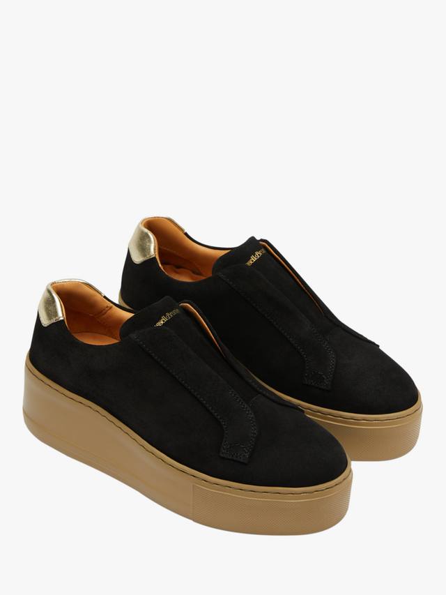 Тренеры Park Up Laceless на платформе из замши Russell & Bromley, Black — фото 2
