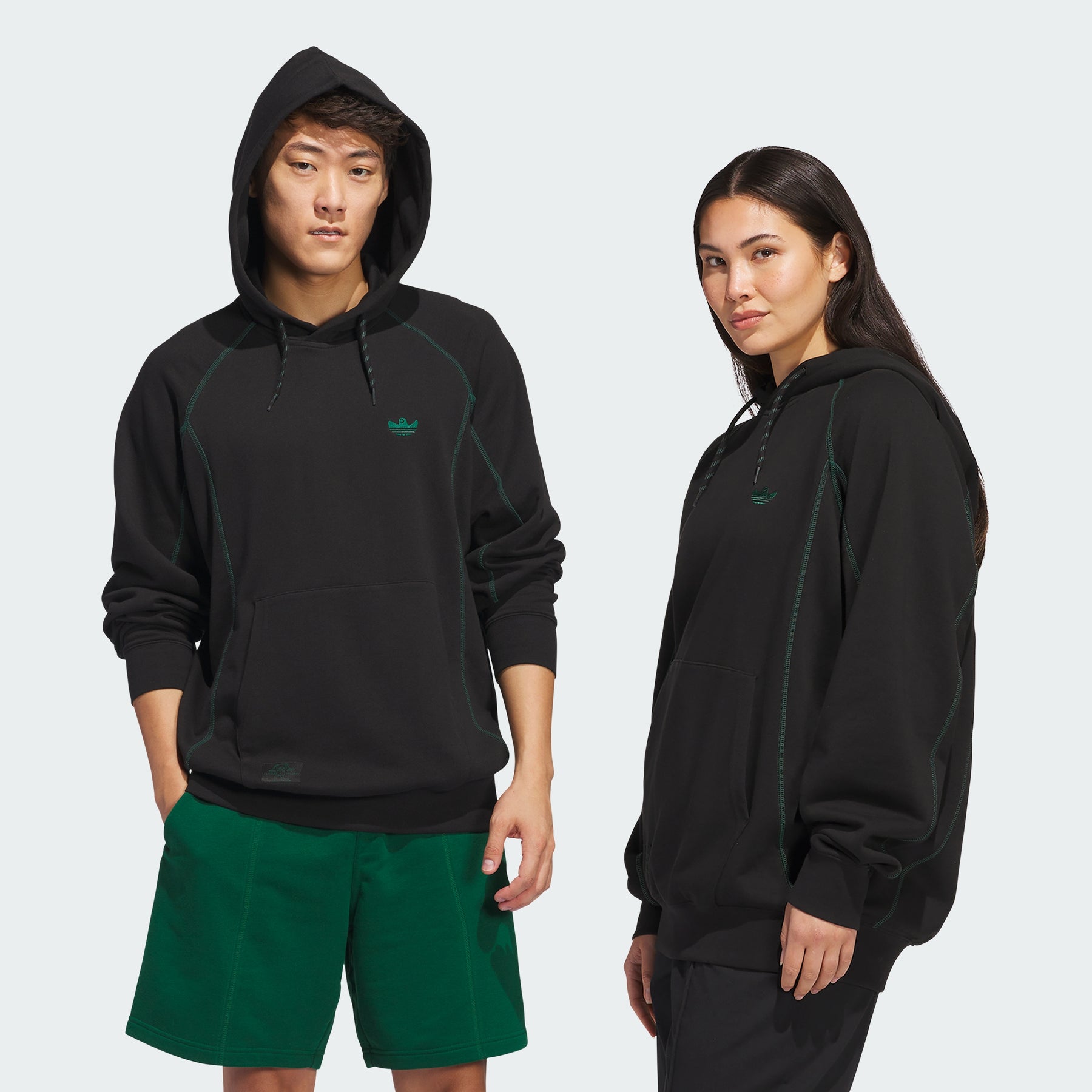 

Толстовка Shmoofoil с капюшоном легкая (унисекс) Adidas, black/dark green